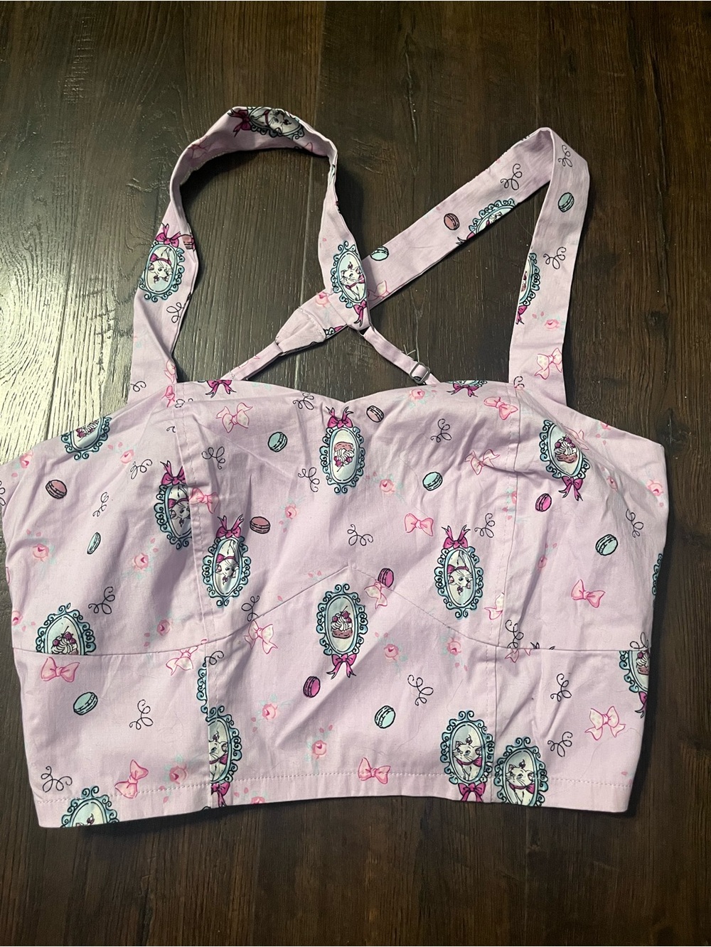 Disney Aristocats Women’s Pink Crop Top with Adjustable Straps